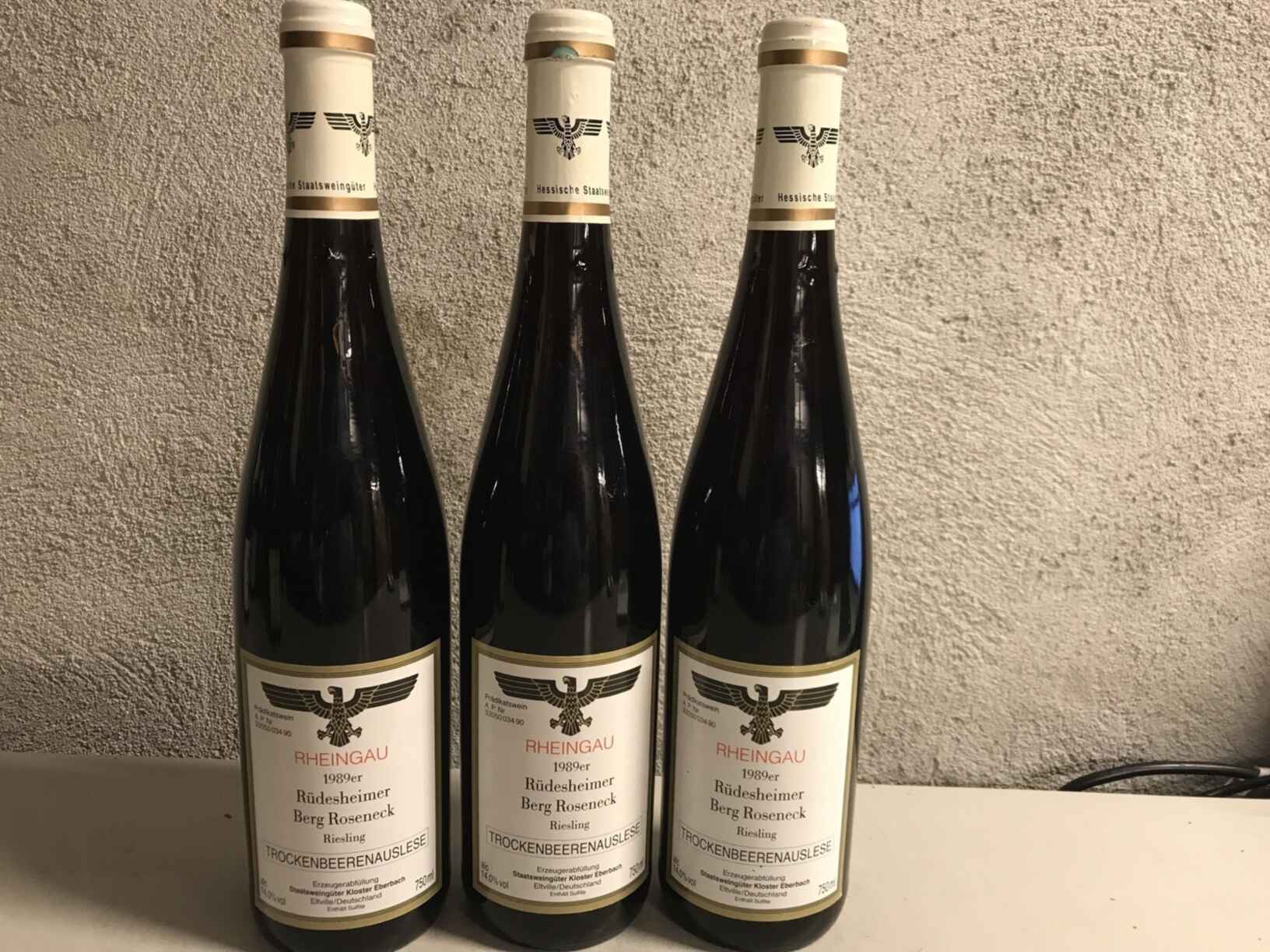 Staatsweinguter Eltville Rudesheimer Berg Roseneck Riesling Tba 1989